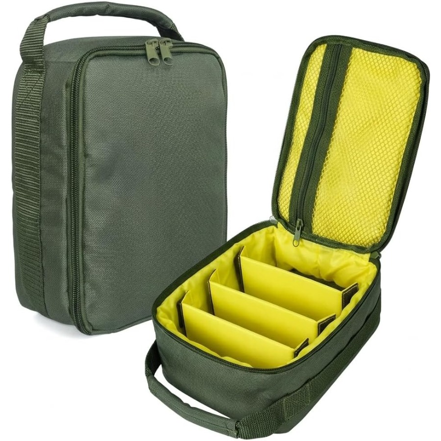 Fish Finder Case - กระเป๋าใส่อุปกรณ์ตกปลา กันน้ำ กระเป๋าใส่อุปกรณ์แบบพกพาพร้อมตัวแบ่งปรับได้ 3 ช่อง เหมาะสำหรับรอกสปินนิ่ง/เบทคาสติ้ง/ฟลายรอก