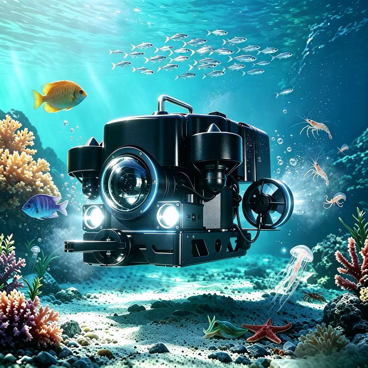 Underwater Camera - FD-Smart5T ROV สำหรับใช้งานใต้น้ำ 100 เมตร พร้อมมอเตอร์ขับเคลื่อนแบบเติมน้ำมัน