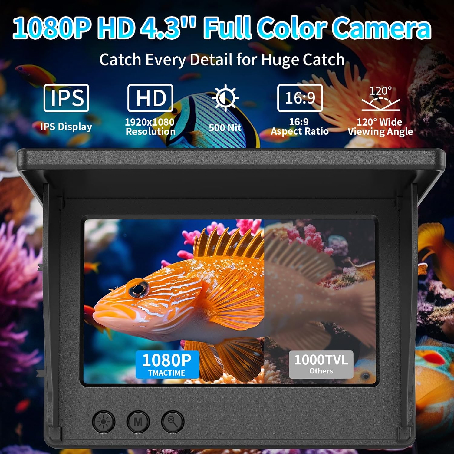 กล้องตกปลาใต้น้ำ หน้าจอ LCD 4. - Fish Finder Cable บทวิจารณ์และราคา